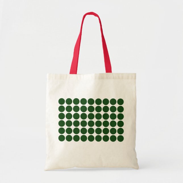 Tote Bag Pois verts en blanc (Devant)