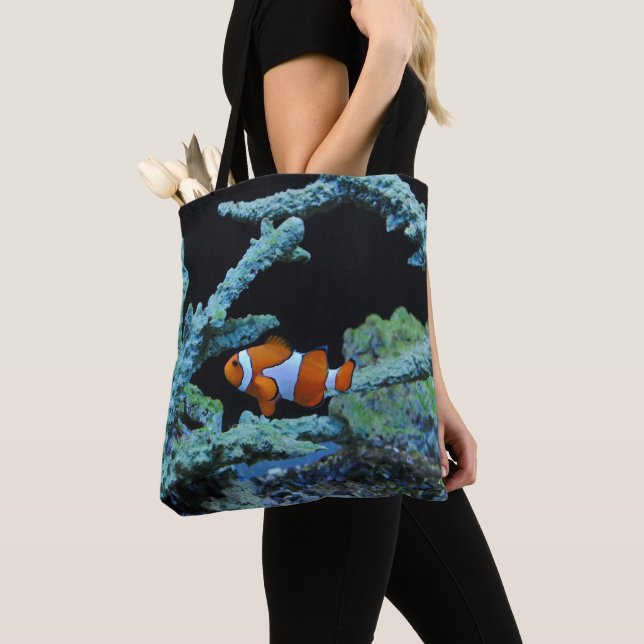 Tote Bag Poisson clown mou en corail (De près)