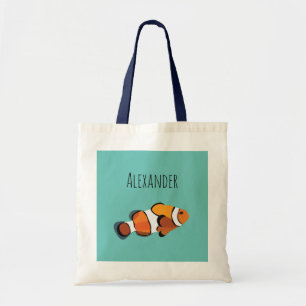 Tote Bag Poisson clown Nom des enfants personnalisé