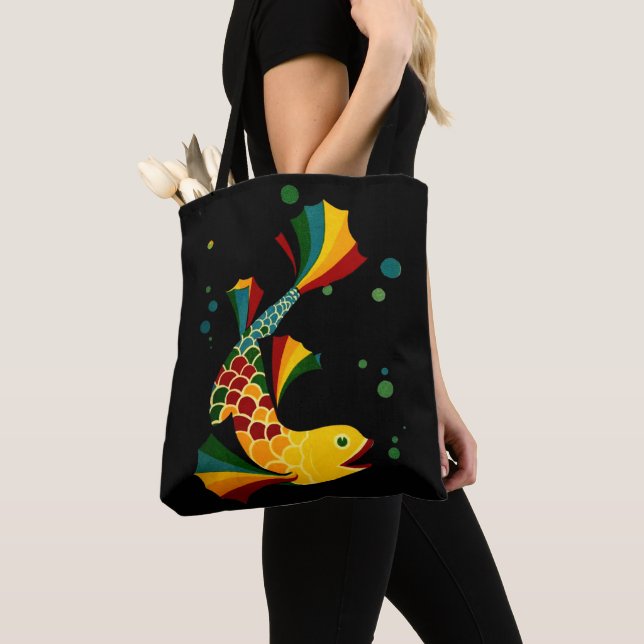 Tote Bag poisson coloré ‘n bulles (De près)