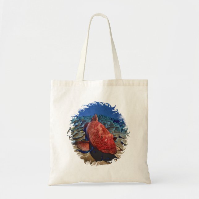 Tote Bag Poisson De Groupement Sur Corail (Devant)