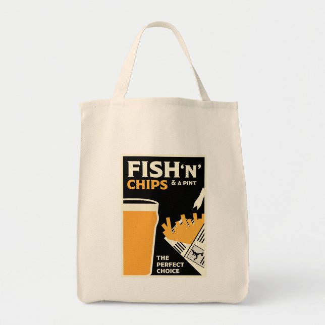 Tote Bag Poisson Et Chips Anglais (Devant)