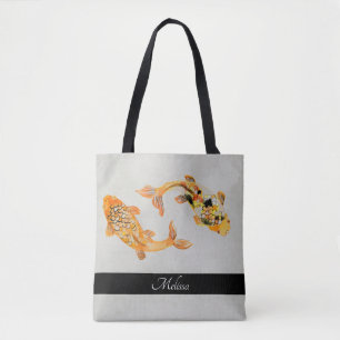 Tote Bag Poisson Koi Or élégant