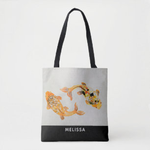 Tote Bag Poisson Koi Or élégant