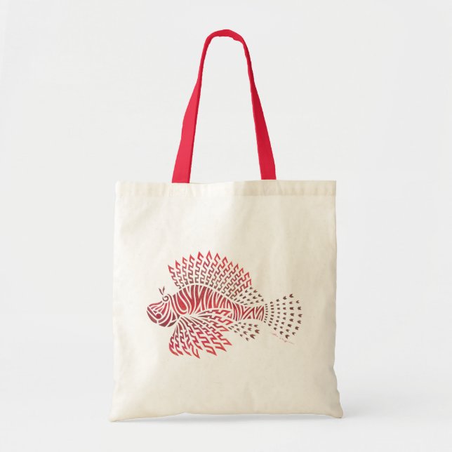 Tote Bag Poisson Lion Tribal (Devant)