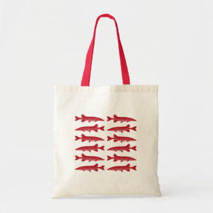Tote Bag Poisson Maskinongé Rouge
