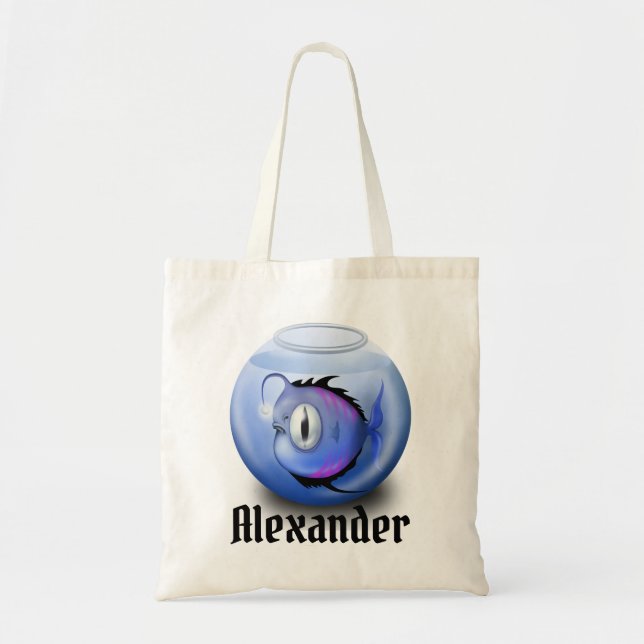 Tote Bag Poisson monstre Personnaliser Halloween Trick or T (Devant)