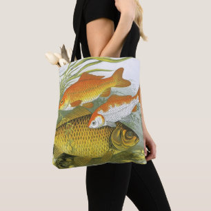 Tote Bag Poisson vintage Koi Poisson, Marine Aquatique Vie