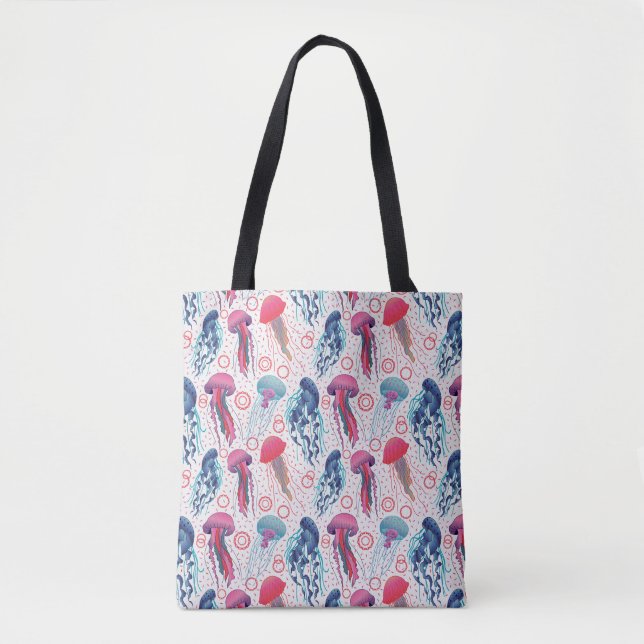 Tote Bag Poissons de gelée colorée (Devant)