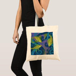 Tote Bag Poissons d'or Peinture d'art animal sous-marin