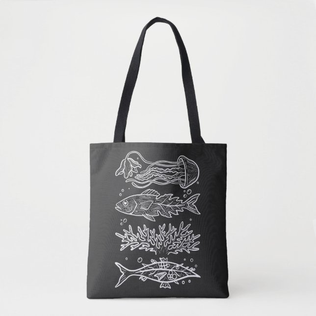 Tote Bag Poissons Profonds Bizarres (Devant)