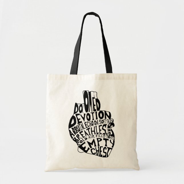 Tote Bag poitrine vide : coeur anatomique (Devant)