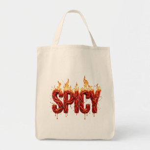 Tote Bag Poivron Pimenté Feu Typographie Foodie Sauce Piqua