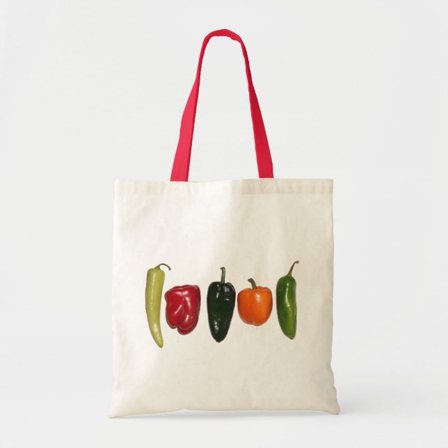 Tote Bag Poivrons dans une rangée (Devant)