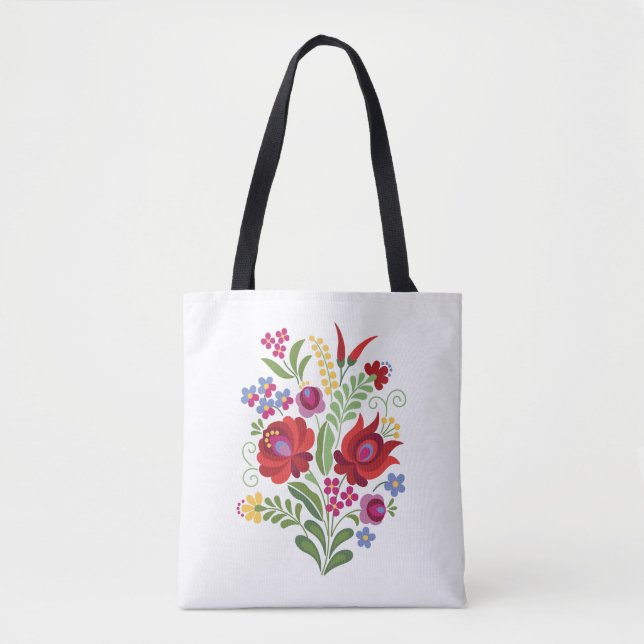 Tote Bag Poivrons Rouges Hongrois Conception Folk (Devant)
