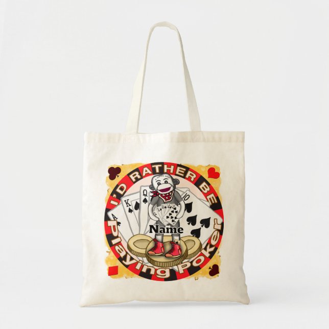 Tote Bag Poker Singe Chaussette (Devant)