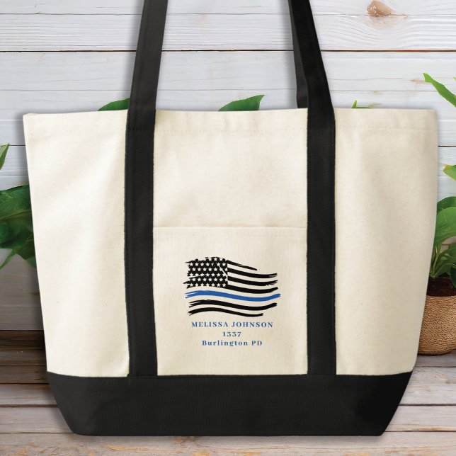 Tote Bag Police à ligne mince personnalisée (Créateur téléchargé)