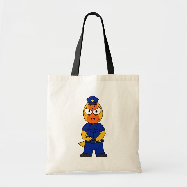 Tote Bag Police de Pachycéphalosaure. (Devant)