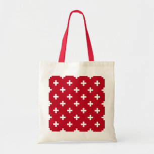 Tote Bag Polka blanche croise sur rouge