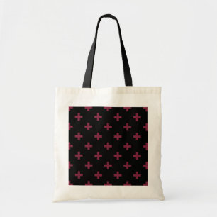 Tote Bag Polka de mûre croise sur le noir