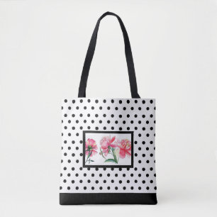 Tote Bag Polka dot floral fourre-tout