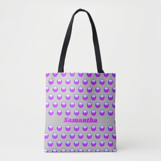 Tote Bag Polka Point brillant violet géométrique bébé bébé  (Devant)