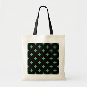 Tote Bag Polka verte croise sur noir