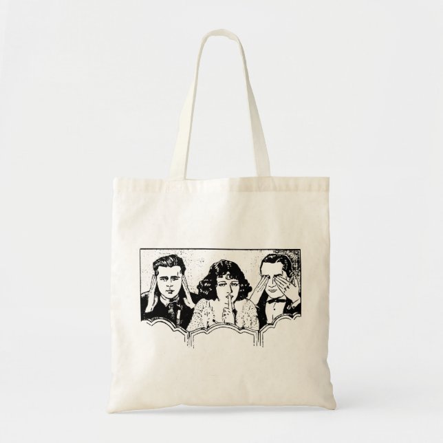 Tote Bag Polyamory Rétro - Débit - Spooning - Triage (Devant)