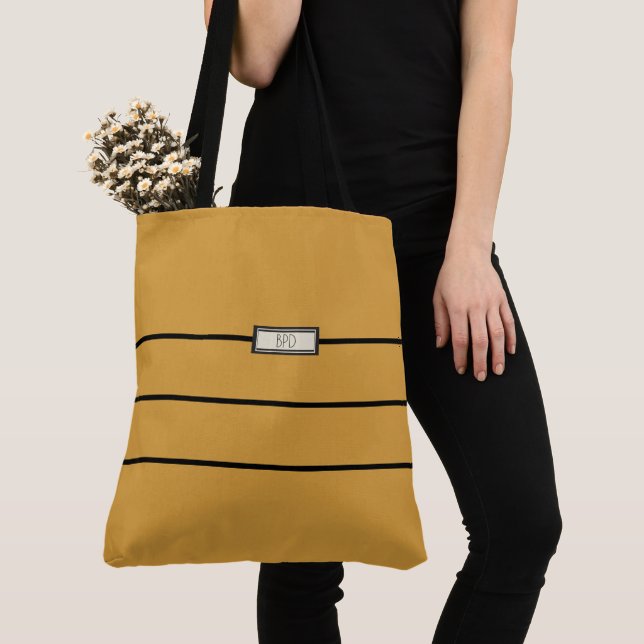 Tote Bag Polyvalent Mango Doré Moderne Monogrammé Élégant (De près)