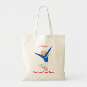 Tote Bag Pom-pom girl blond dans bleu et blanc