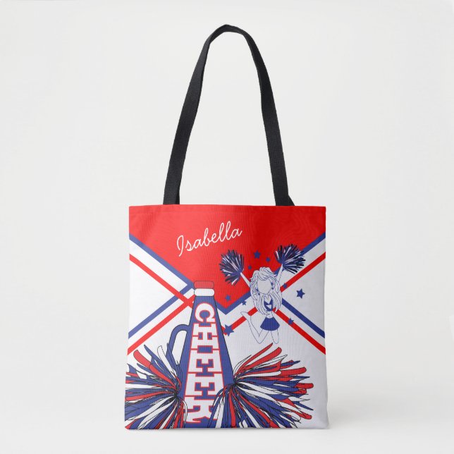 Tote Bag Pom-pom girl rouge, blanc et bleu (Devant)