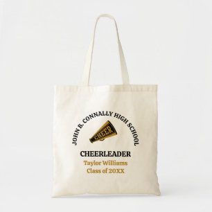 Tote Bag Pom-pom personnalisé noir or Cheer