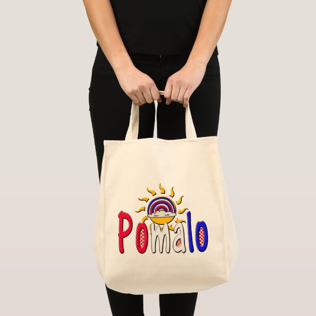 Tote Bag Pomalo - Détente croate avec soleil et arc-en-ciel (Devant (produit))