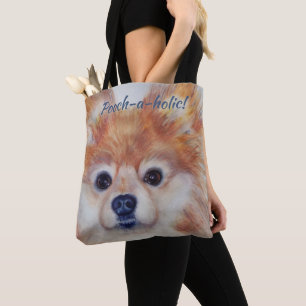 TOTE BAG POMERANIEN EN OR CUTE