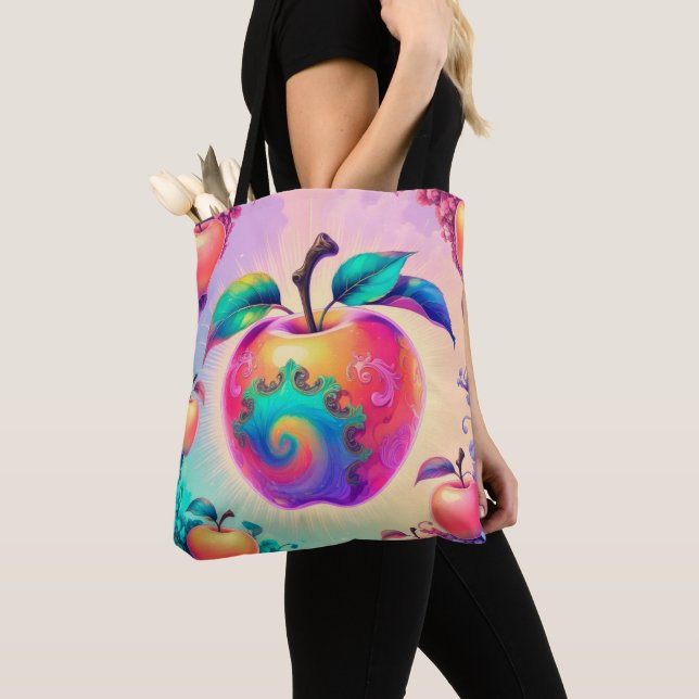 Tote Bag Pomme colorée (De près)
