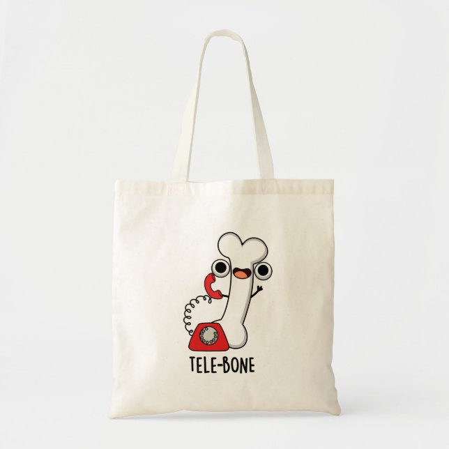Tote Bag Pomme de téléphone à os amusant (Devant)