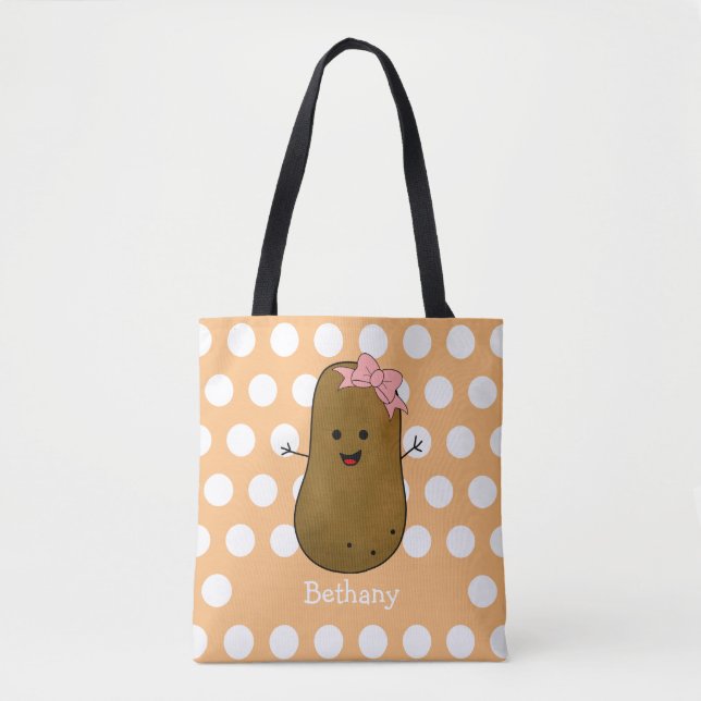Tote Bag Pomme de terre de fille personnalisée (Devant)