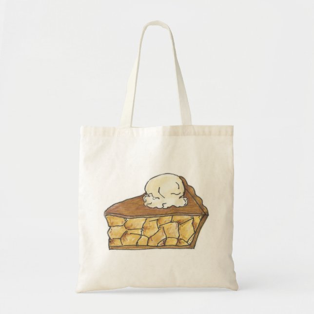 Tote Bag Pomme Pie Slice A La Mode Glace Crème Foodie Fourr (Devant)