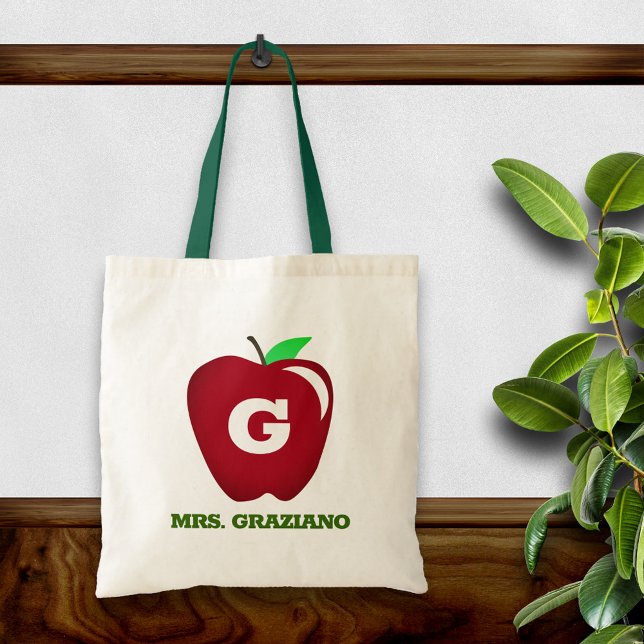 Tote Bag Pomme rouge de l'enseignant (Créateur téléchargé)