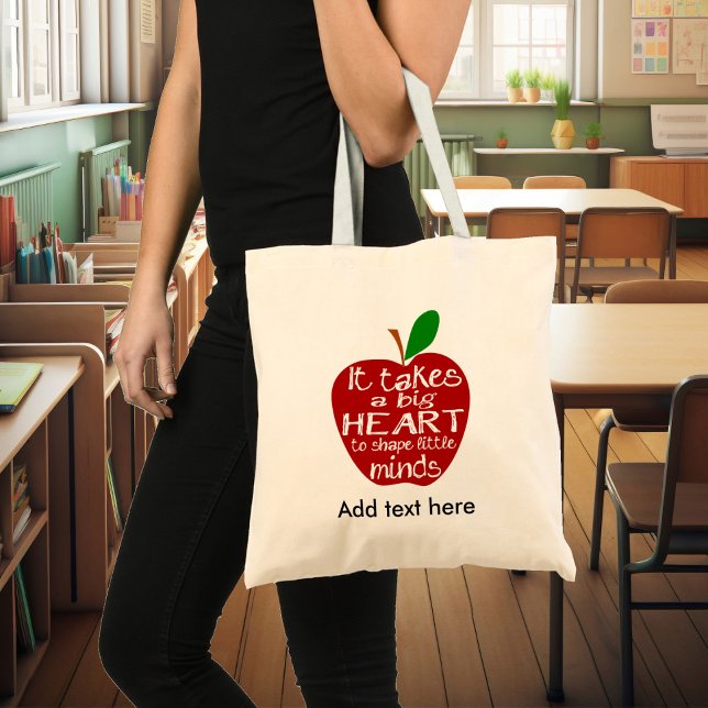 Tote Bag pomme rouge enseignant merci retraite infirmière (Créateur téléchargé)