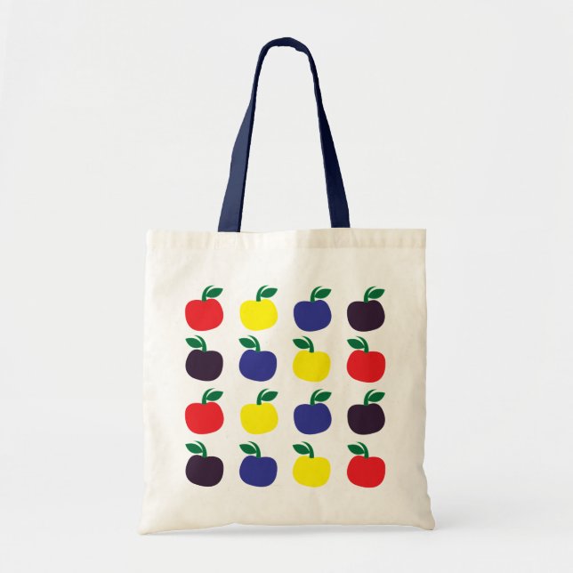 Tote Bag Pommes Fruits Colorés (Devant)