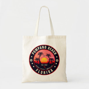 Tote Bag Pompano Beach Floride Retro Sunset Souvenir 80s