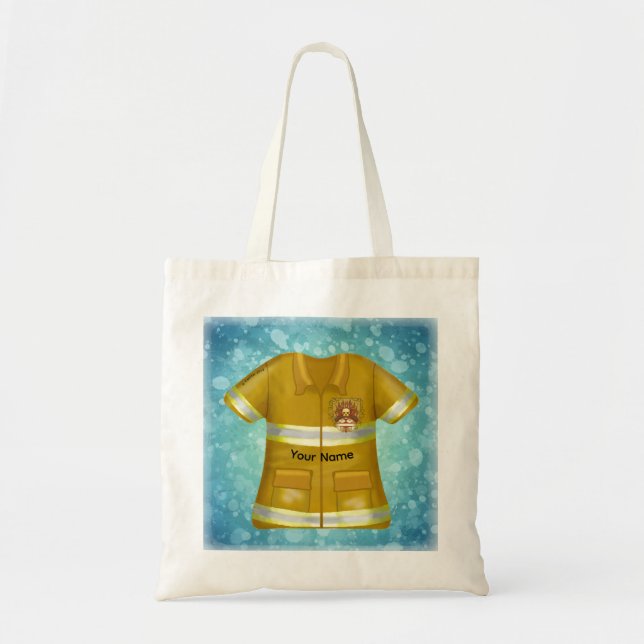 Tote Bag Pompier Bouclier Flammes (Devant)