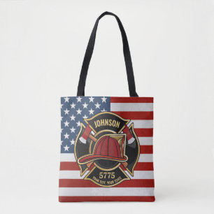 Tote Bag Pompier Secourt incendie Département USA Drapeau p