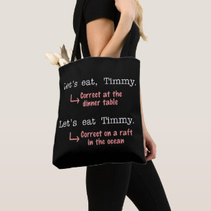 Tote Bag Ponctuation amusante Grammar Amoureux Humour de Ti