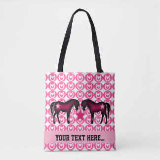 Tote Bag Poney rose personnalisé