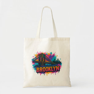 Tote Bag Pont de Brooklyn Graffiti Pop Art – Urbain Coloré