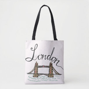 Tote Bag Pont en lettres de Londres de main