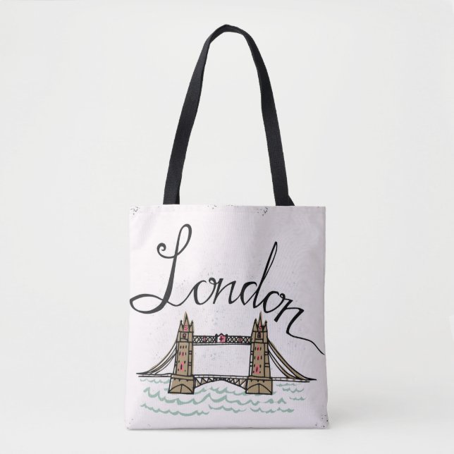 Tote Bag Pont en lettres de Londres de main (Devant)