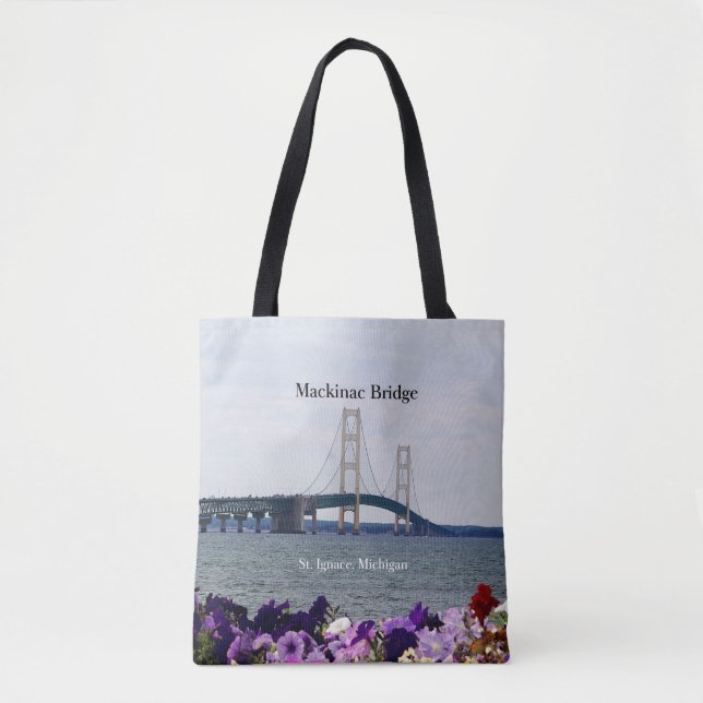 Tote Bag Pont Mackinac Ressort St Ignace sur fourre-tout ba (Devant)